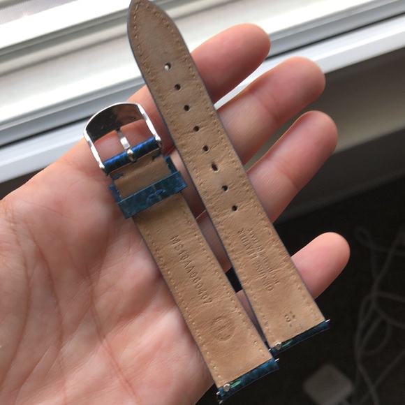 MICHELE DIAMOND 2 TONE WATCH + FREE BLUE REPLACEABLE BAND - Picture 9 of 12